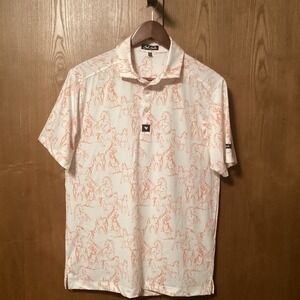 Bad Birdie‎ Golf Shirt Horse Motif Size Small Short Sleeve